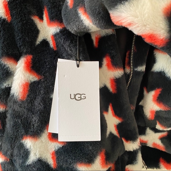 UGG Women's Faux Fur Long Sleeve Hoodie Jacket - Picture 16 of 16